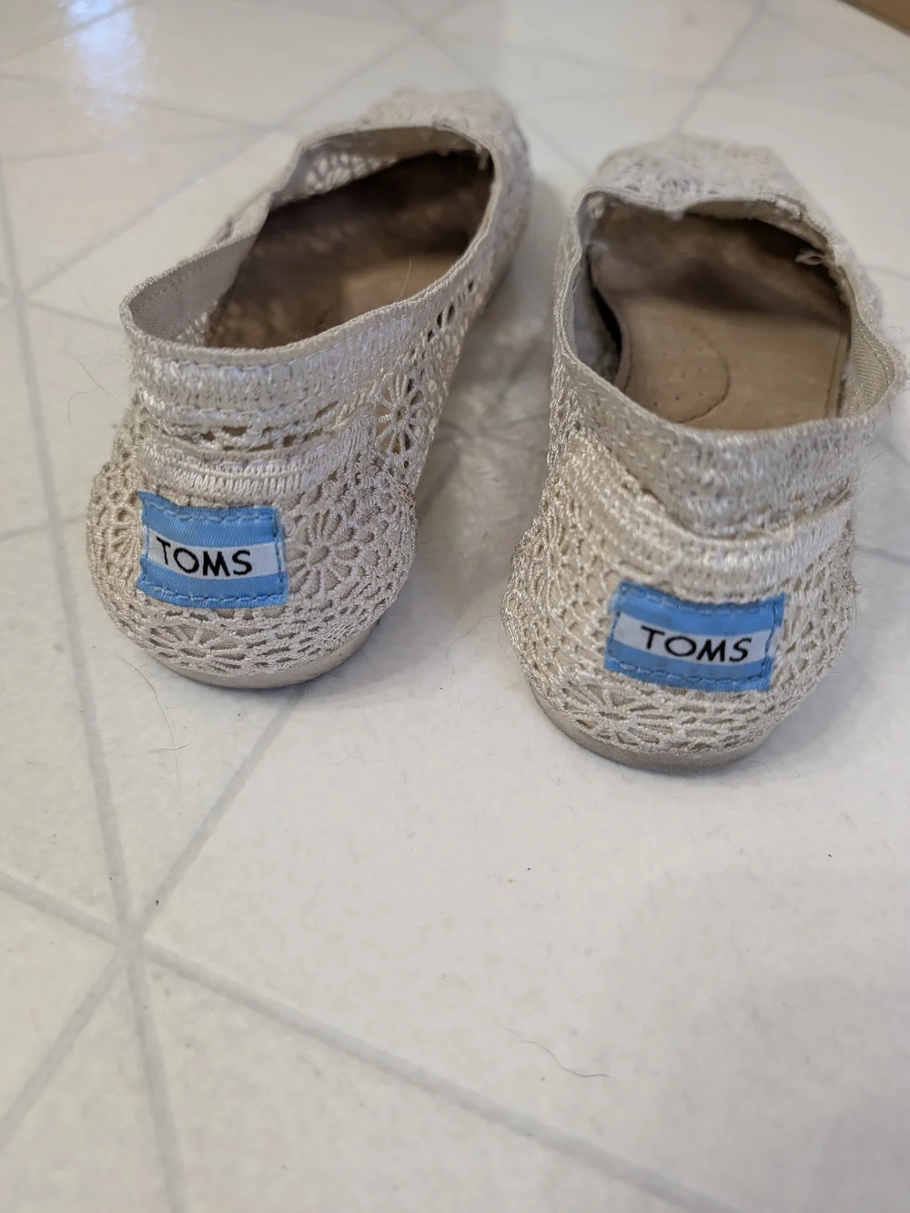 TOMS Women's Crochet Slip-On Shoes - Ivory